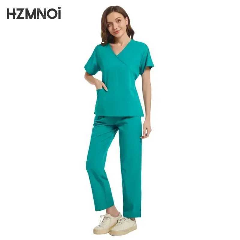 Doctors and Nurses Female Scrub Surgical Uniform Stretch Scrub Sets for Women Medical Nursing Scrubs Uniforms Sets X250410