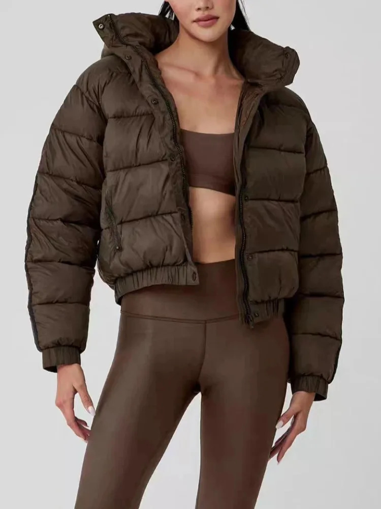 Autumn Winter Hooded Puffer Jacket Women Fashion Loose Stand-up Collar Womens Parkas Thicken Warm Zipper Cotton-padded Jacket 251110