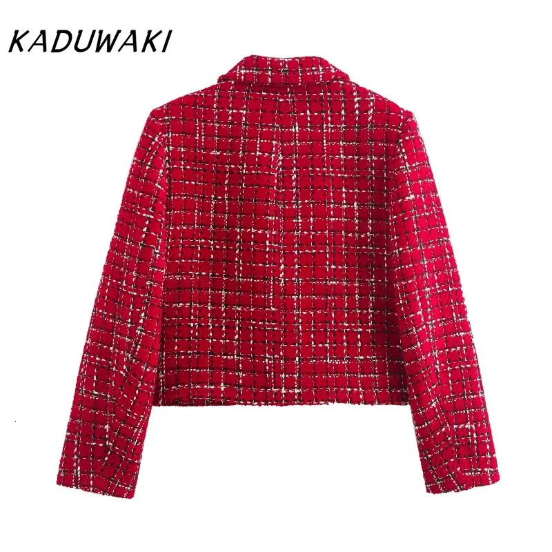 KADUWAKI Womens Tweed Jacket Skirts Autumn O-neck Long Sleeve Button Coat Elegant 2 Piece Set Women Sheath Mini Skirt Outfits 251106