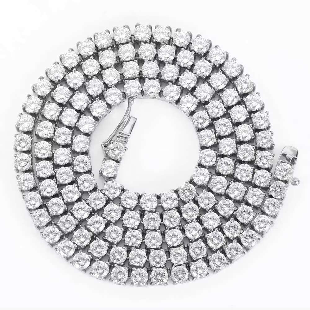 3MM 4MM 5MM Moissanite Tennis Necklace Moissanite Manufacturer Jewelry Gift Hip Hop Fashion Cuban Chain Necklace