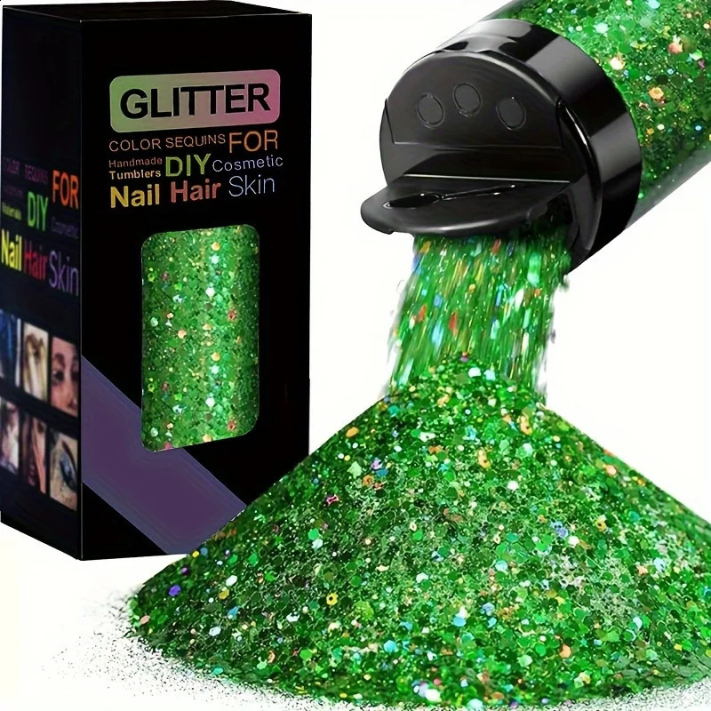 Holographic Chunky Glitter Sequins 50g Mixed Size Laser Sparkle Flakes For DIY Nail Hair SkinMusic Festival 250410
