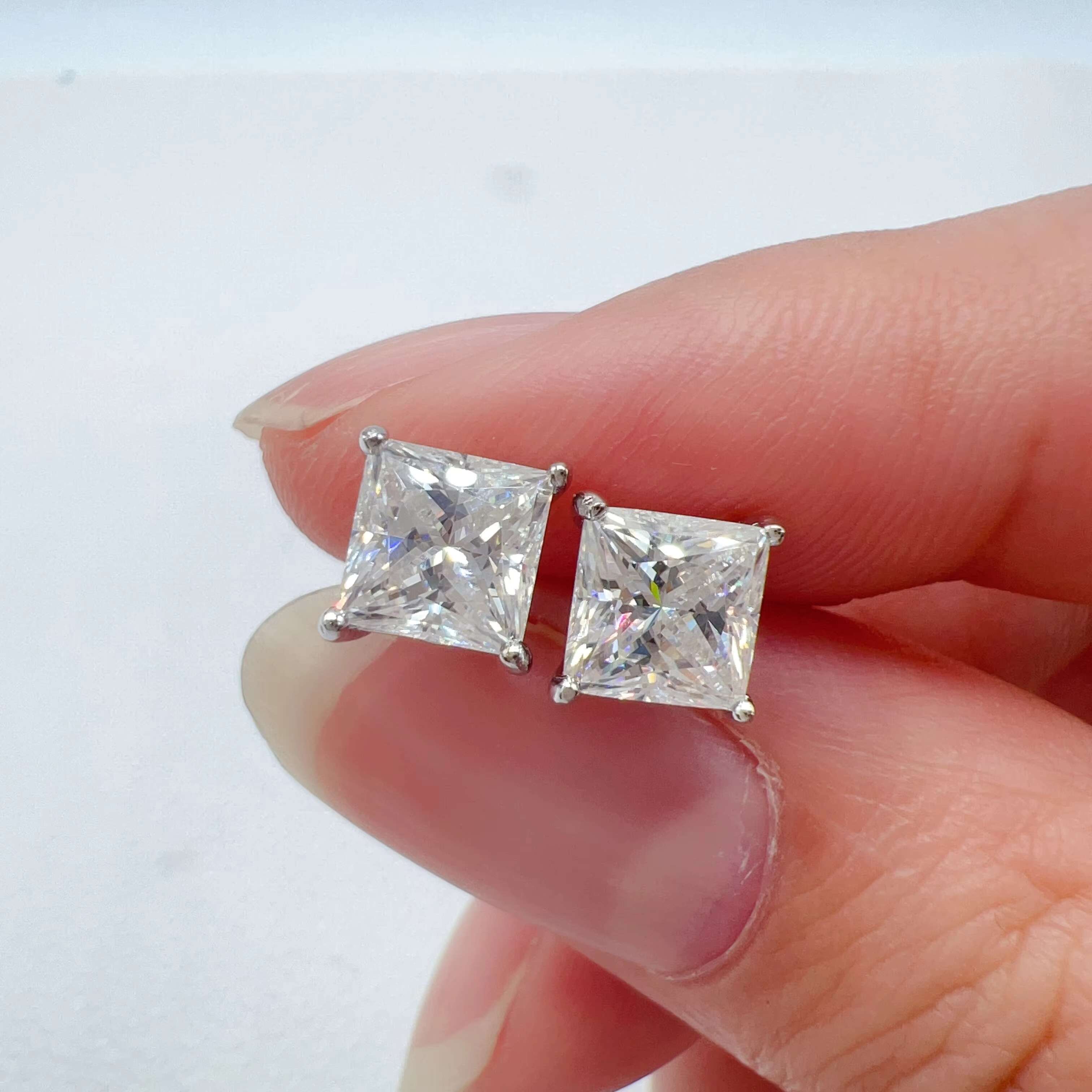 Hip Hop Supplies Sterling Silver Earings Jewelry Women Vvs Moissanite Stud Earrings