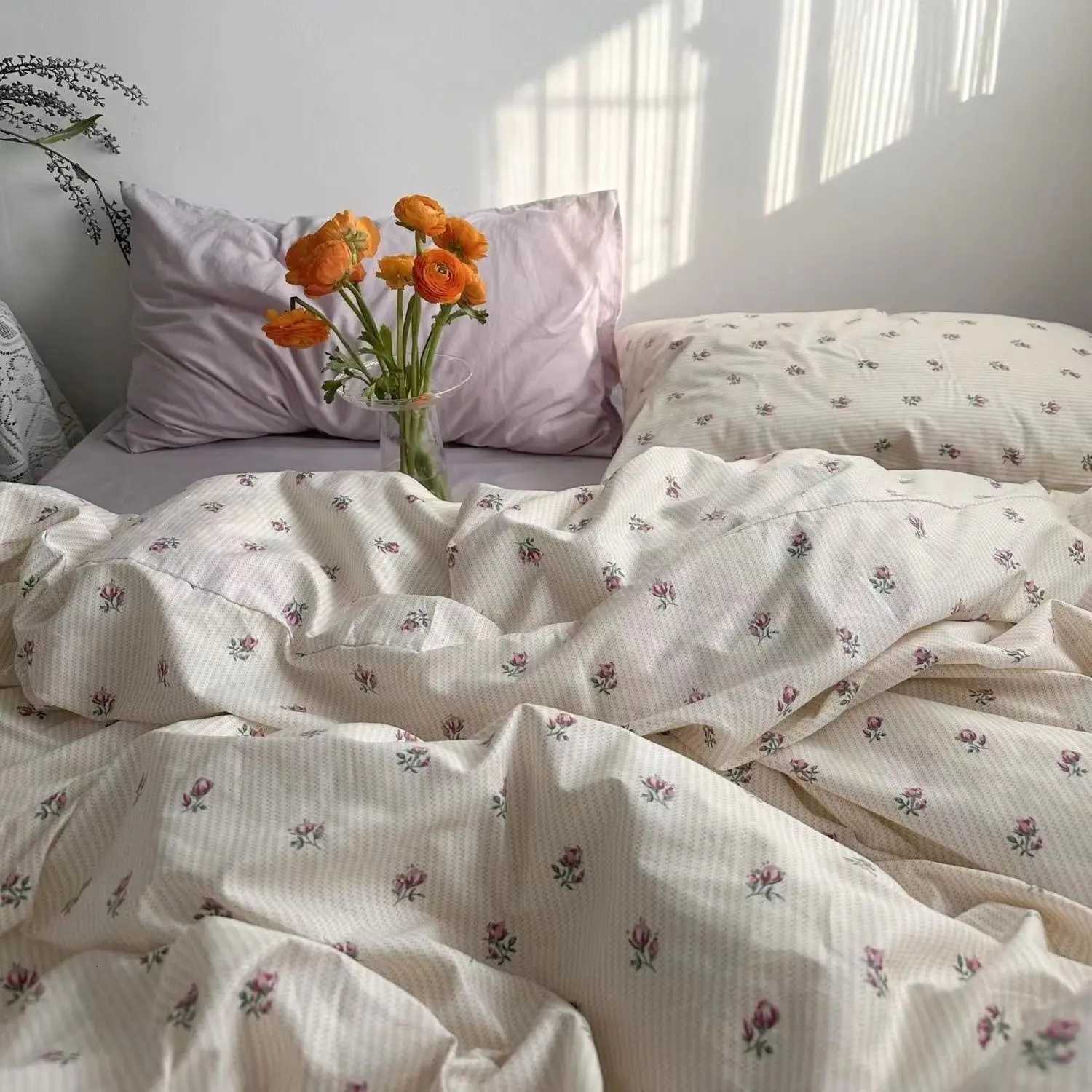 INS Nordic Pink Letter Bedding Set Four Pieces Quilt Cover Girls Women Autumn Winter Single Twin Full Queen Size Duvet Cover Set luxury designer H2511