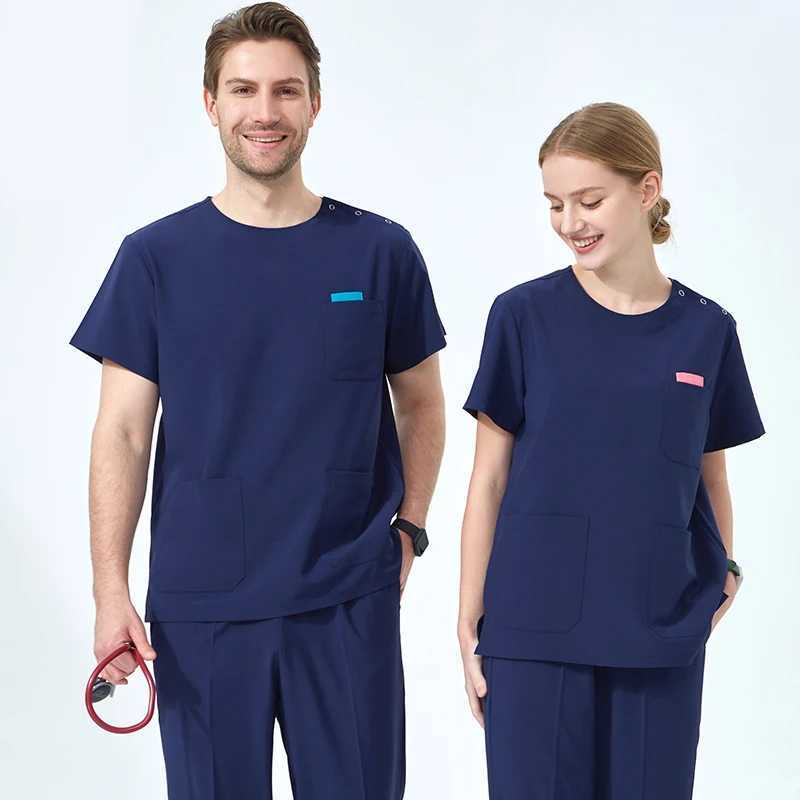 Quick drying hospital workwear breathable doctor nurse uniform female orthopedic surgeon stretching medical scrub set S02 X250410