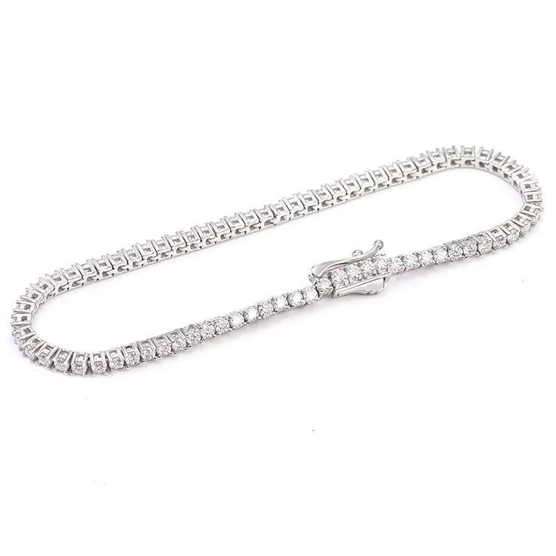 Upgraded Locks Moissanite Diamond Tennis Bracelet 925 Silver 10K 14K 18K Gold Moissanite Chain Mossanite Tennis Chain