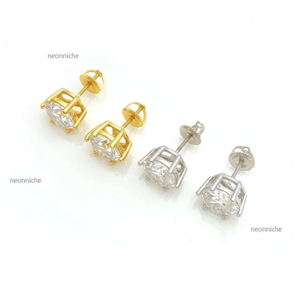 pass dia tester vvs1 moissanite designer for women sterg sier 6 prong stud earrings plated gold mens earring jewelry valentines day gift