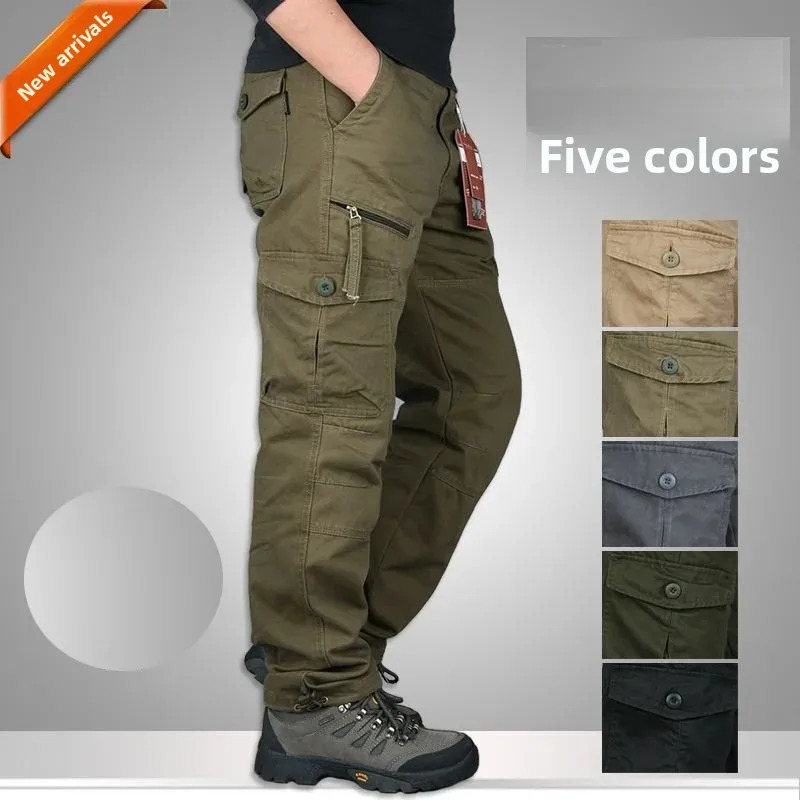Multi-Functional Outdoor Casual Pants Mens Workwear Loose Tactical Trousers with Many Pockets for Hiking And Traveling 251110