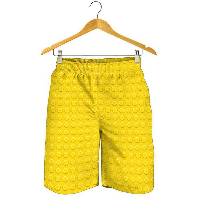 Creative building block 3D printing mens shorts fashionable summer beach shorts cool surfboard shorts swim trunksW250410