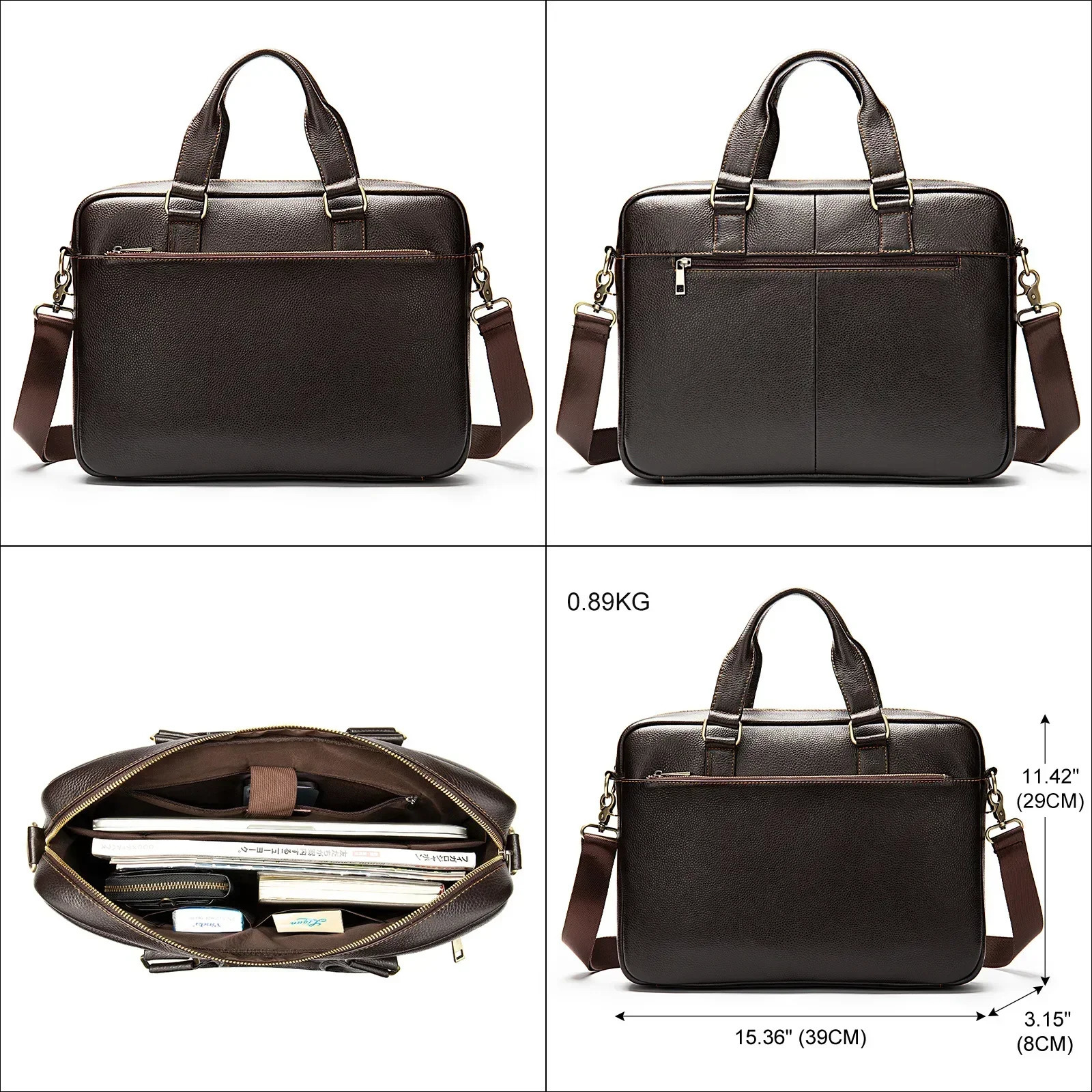 laptop bag made of genuine leather for mens briefcase mens handbag messenger 14 inch computer bag 250410