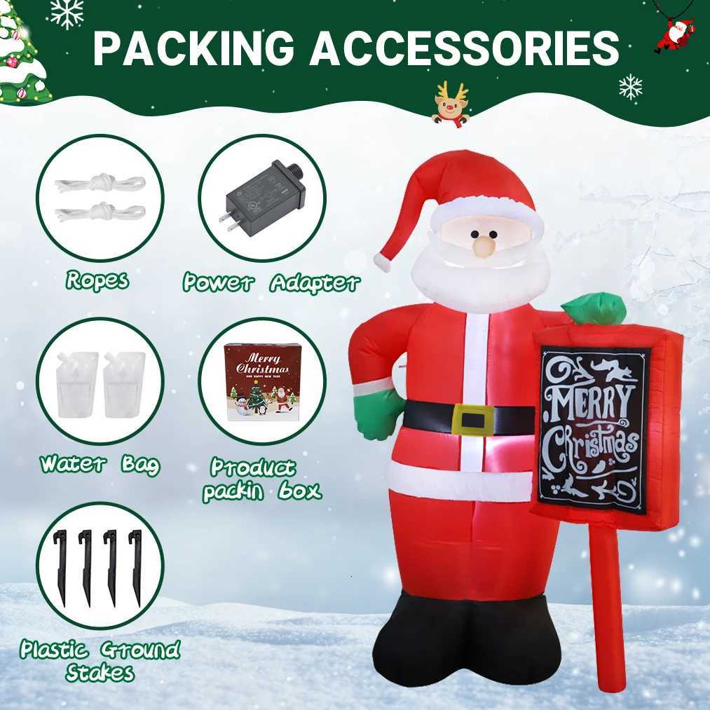 Christmas 18M/59FT Inflatable Santa Claus with Merry Christmas Sign Lights LED Home Holiday Lighting Decor Yard Xmas Supplies Decor Y251111