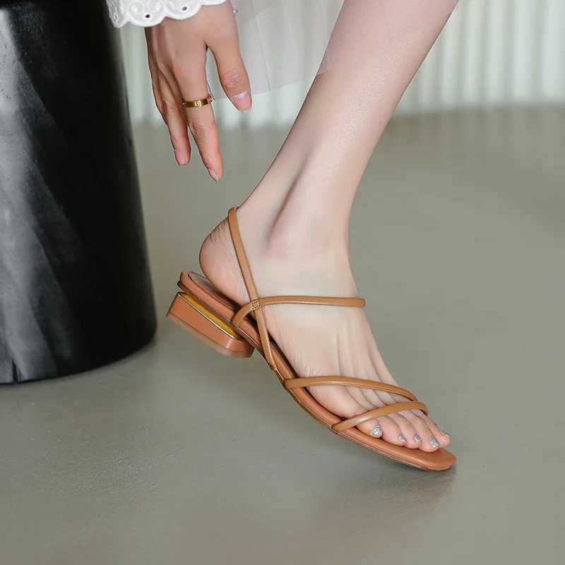 New Summer Sexy OpenToe Womens Sandals Barefoot Strap Rubber Sole Low Heel Womens SandalsXJ250410