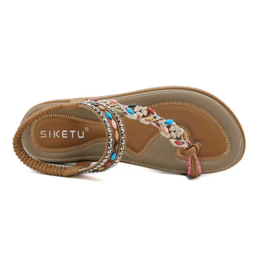 2025 Summer Ethnic Style Sandals Womens Casual Commuter Plus Flat SandalsXJ250410