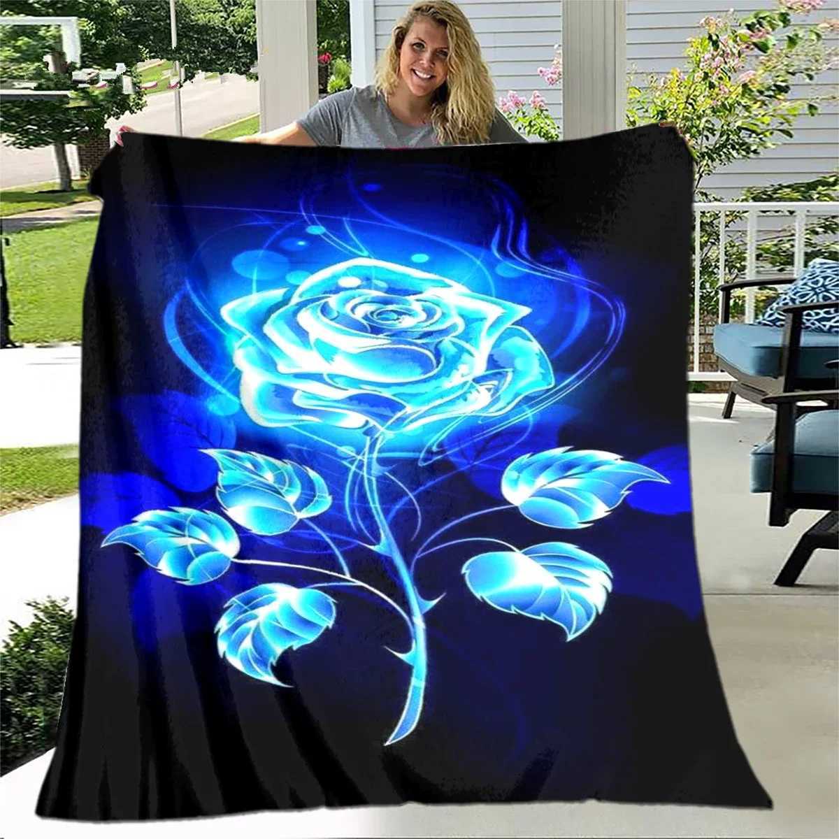 Red Rose Blanket Rose Flowers Throw Blanket Soft Warm Premium Flannel Blanket for Sofa Chair Bed Office Travelling Camping Gifts C251111