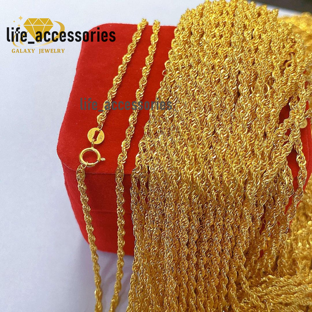 Factory Wholesale Price Hollow 18k Gold Necklace Twisted Rope Chain Necklace Chains 45cm 50cm 55cm 60cm Choker Necklace Unisex