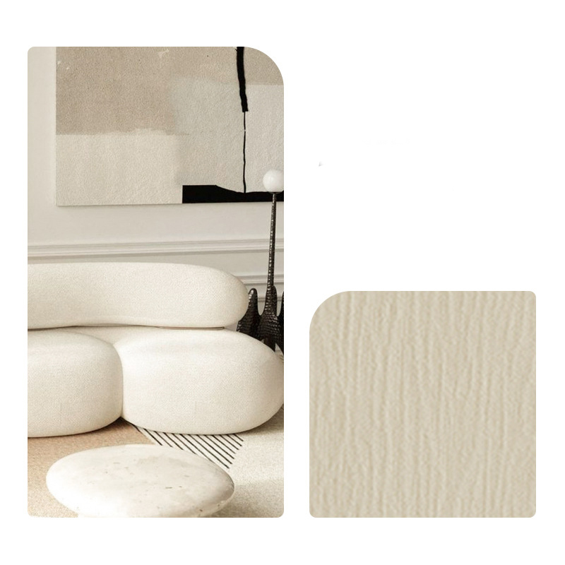 T0023 Mizushima chenille jacquard thickened blackout curtains micro texture soft feel cream color milk tea color double door width Curtain