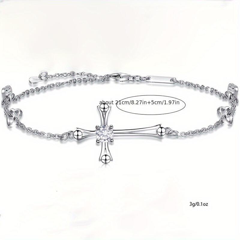 Elegant Sier Cross Anklet - Perfect for Summer Beachwear