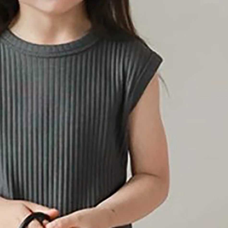 Childrens clothing summer new girl ice silk set girl summer loose set sleeveless vest top pants two-piece set childrens setXJ250410