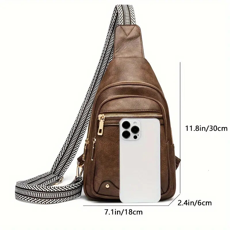 FL- Sling Bag Crossbody Bags for Women, Fanny Packs for Women Chest Bag for Work Shopping Pack Crossbody Purse , Brown, Small, Sling Bag