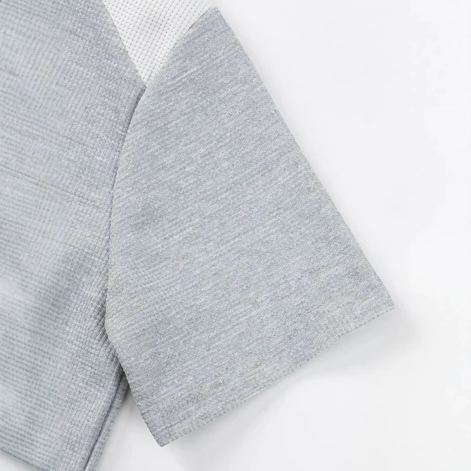 2025 Mens youth daily wear leisure vacation fashion comfortable wear rope short-sleeved T-shirt tracksuit pants two-piece 250411