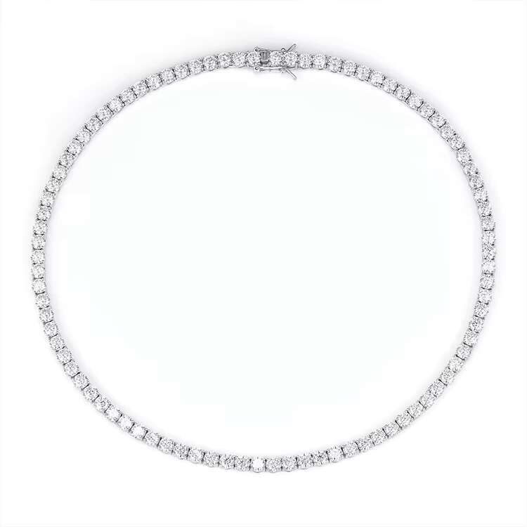 Wholesale Price 2.0mm Hip Hop Tennis Chain Fine Jewelry Moissanite Diamond Necklaces 925 Silver Iced Out Tennis Chain Bracelets