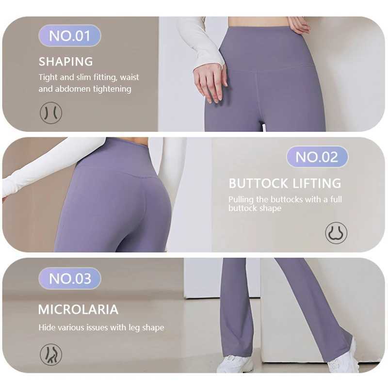 Flare Legging Yoga Pants Womens High Waist Breathable Wide Leg Pants Gym Exercise Ultra Thin Flared TightsW250411