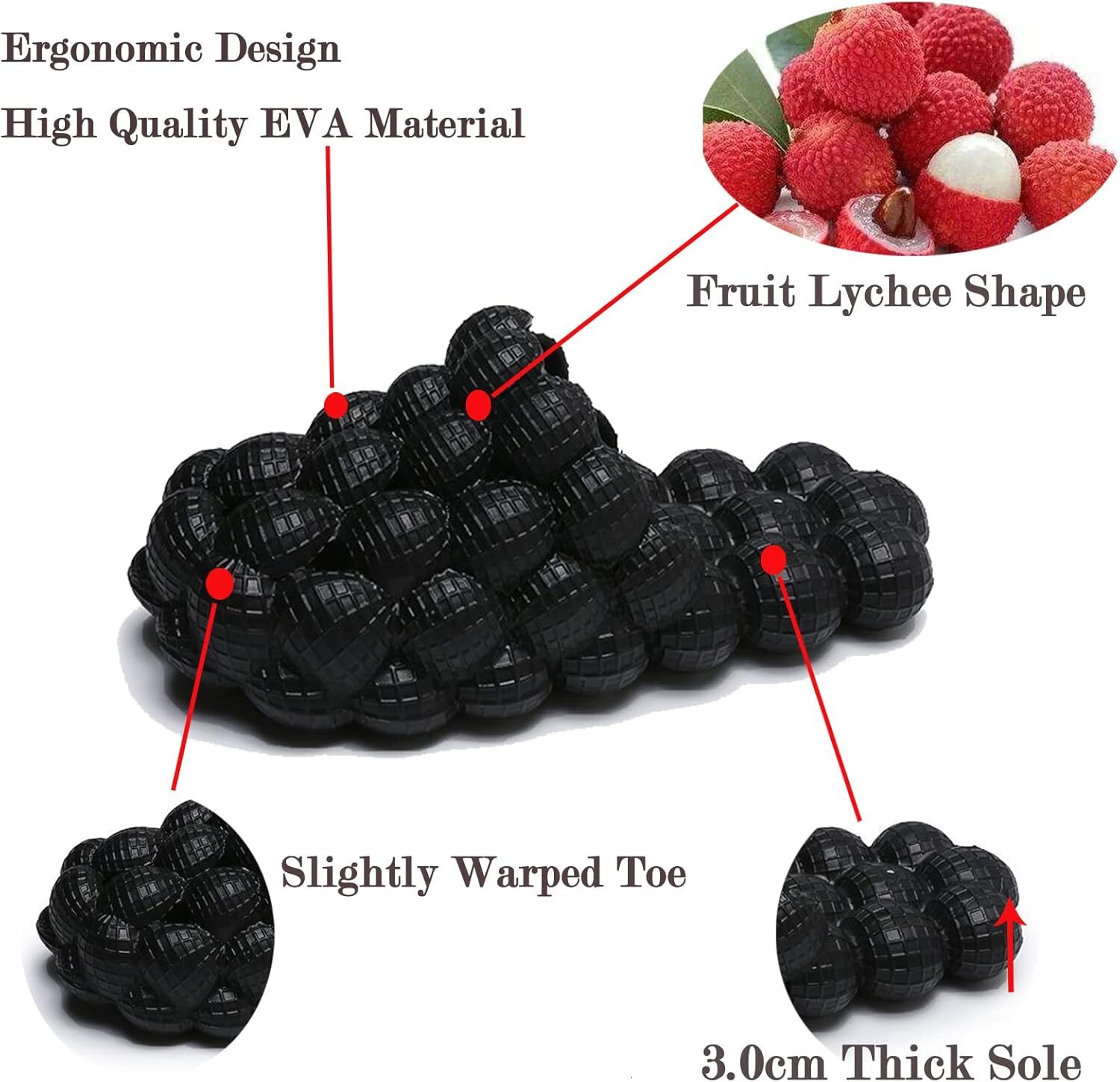 2025 Bubble Slippers for Women Men, Funny Massage Golf Ball Slides, Cloud Cushion Thick Sole Spa, Non-slip Stress Relief Reflexology Sandals, Shower B