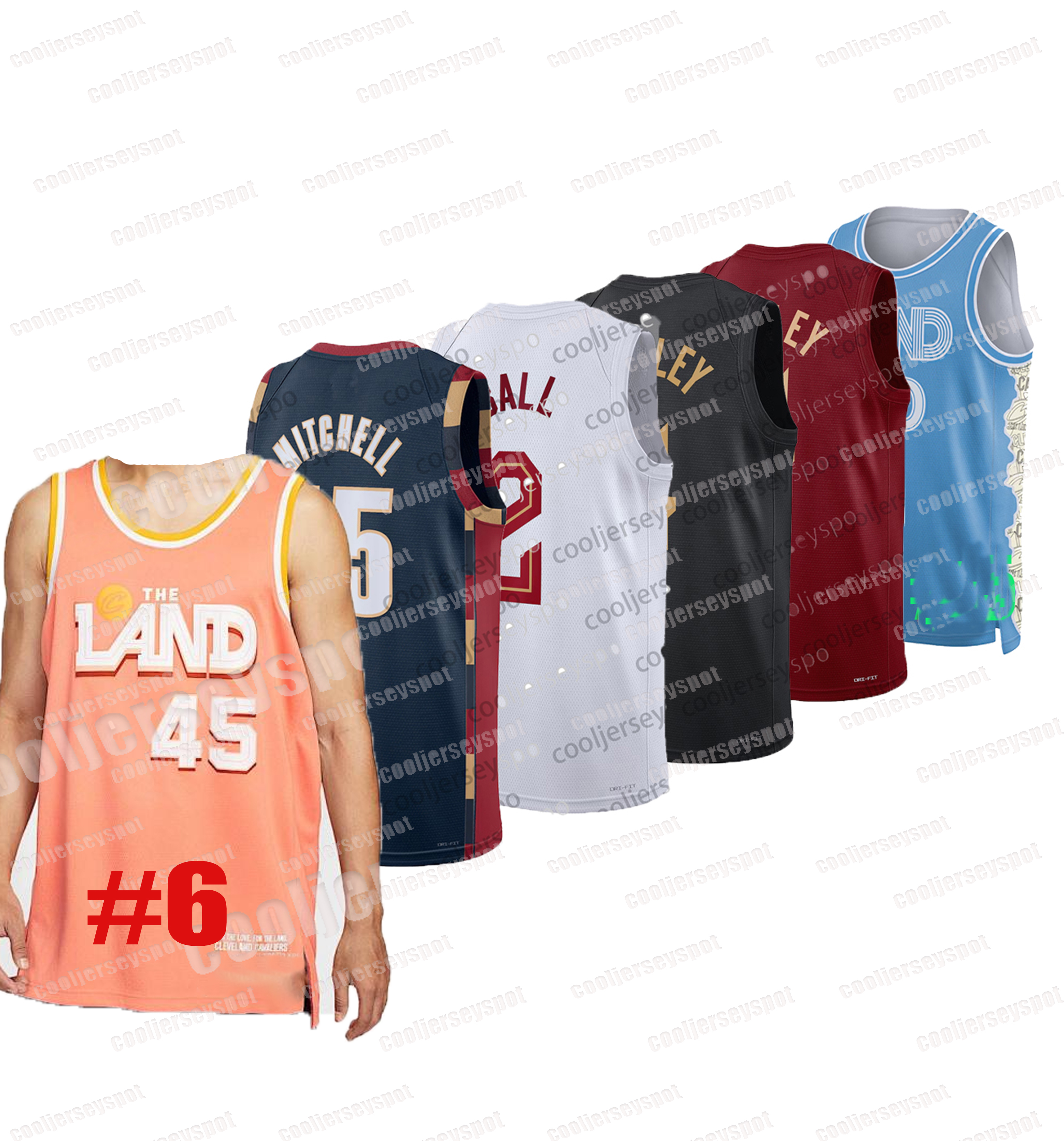 Custom 45 Mitchell 2025-26 City Basketball Jersey Hardwood Classic Basketball Jersey Jarrett 31 Allen Darius 10 Garland