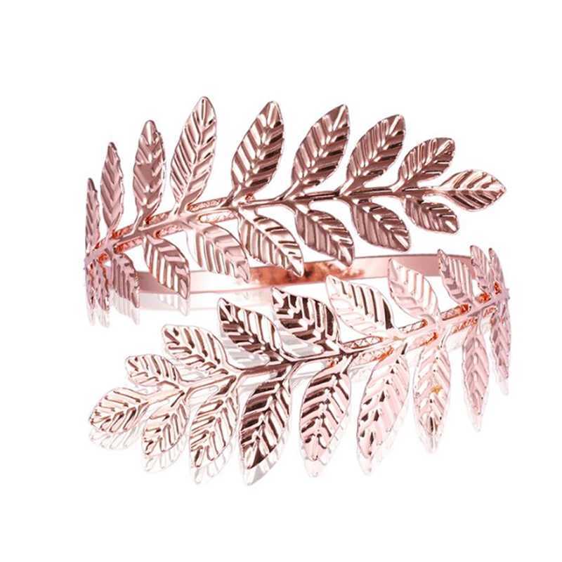Metal Greek Roman Laurel Leaf Bracelet Armband Upper Arm Cuff ArmletC250410