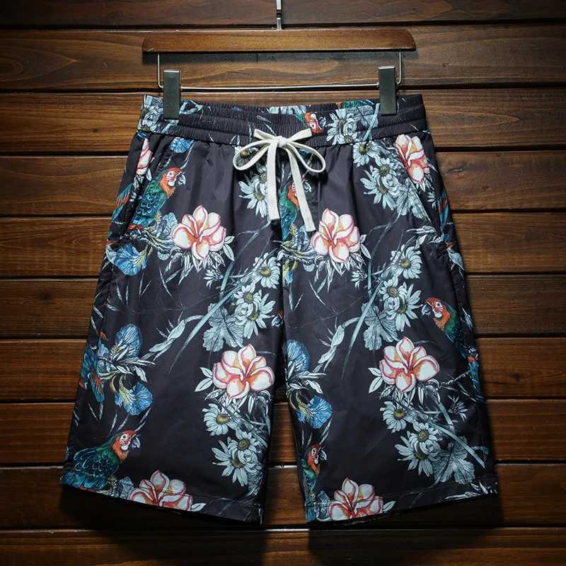 Beach shorts Men2024 summer lightweight breathable loose edition fashionable printed elastic street trend outdoor cutting pantsW250410