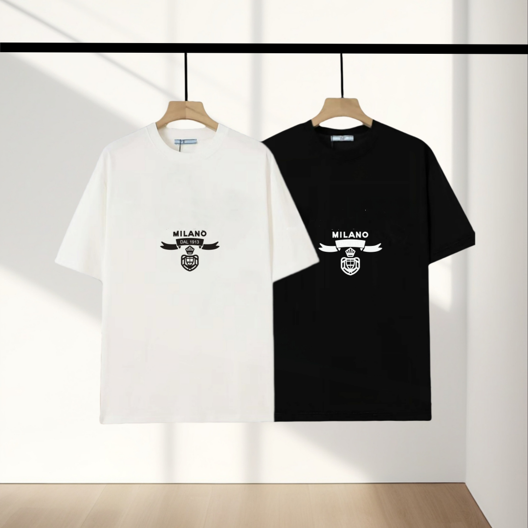 Designer T-shirt homme coton brodé motif métal trian unisexe manches courtes coupe ample imprimé plantes été