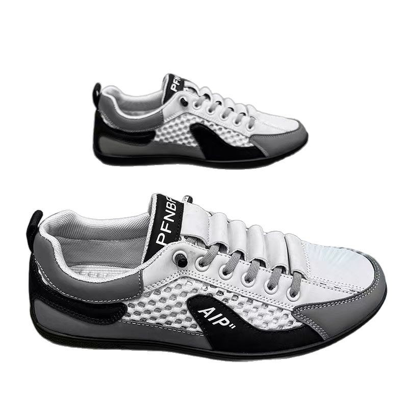Men's shoes summer mesh surface breathable with leisure small white shoes youth sports soft sole breathable fashionable shoes 2025