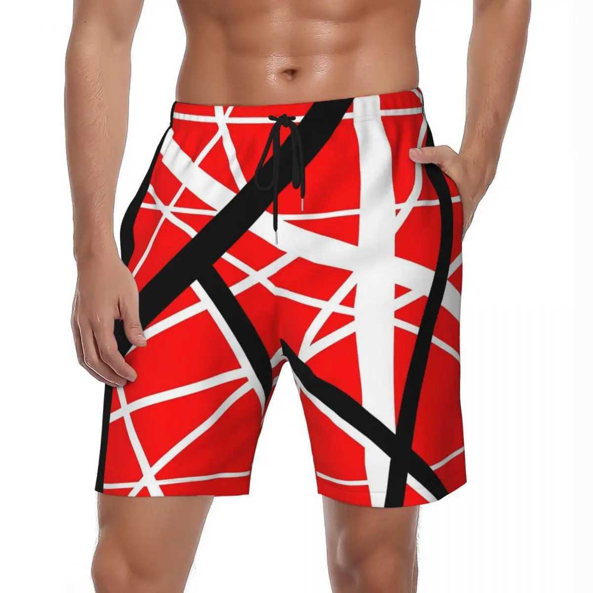 Summer Board Shorts Mens Fan Hailun Surfing Red Black White Line Art Printed Beach Shorts Comfortable Swimming Trunk Plus SizeW250410