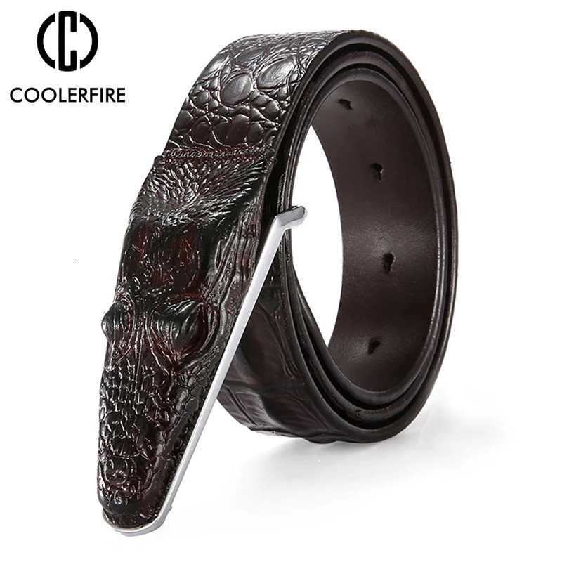Men Belts Snake Buckle Patter Genuine Leather Belts for Men High Quality Vintage Jeans Strap ZD2110 251031