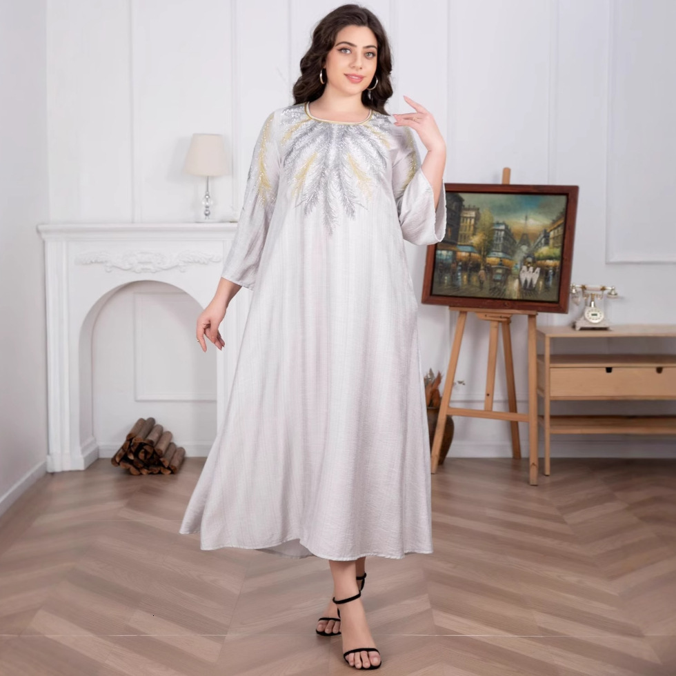Robe Clothing Factory's new hot stamping evening Muslim dress, plus size women's dress