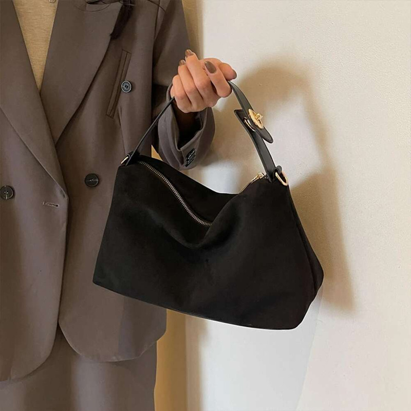 Brand 2024 New Trendy Vintage Women's Handheld Crossbody Soft Suede Shoulder Top-Handle Bag For Ladies Work Travel