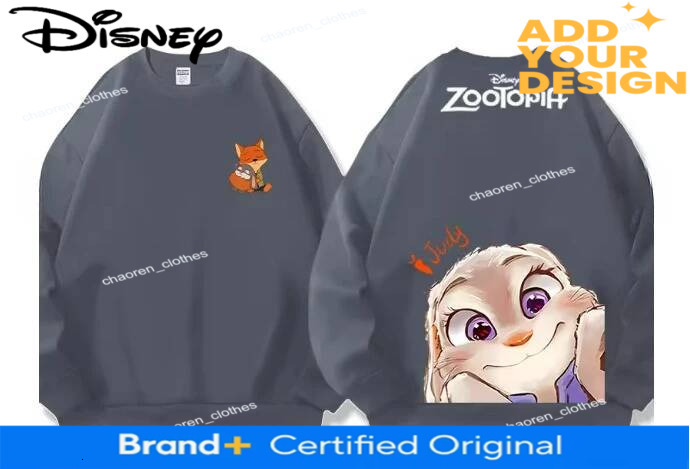Disney Crazy Zootopia Pullover Women's Autumn and Winter Children's Clothes Couple Crew Neck Casual Fashion Jacket