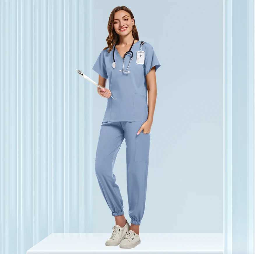 Unisex medical uniform mens and womens nursing clothes beauty care shampoo set dental work clothes X250410