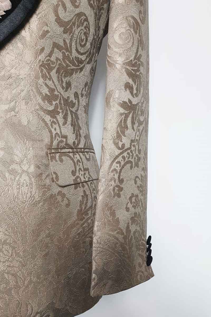 Classic Wedding Tuxedos Jacquard 1 Piece Set Jacket Formal Men Suit Shawl Lapel One Button Evening Suits Customized