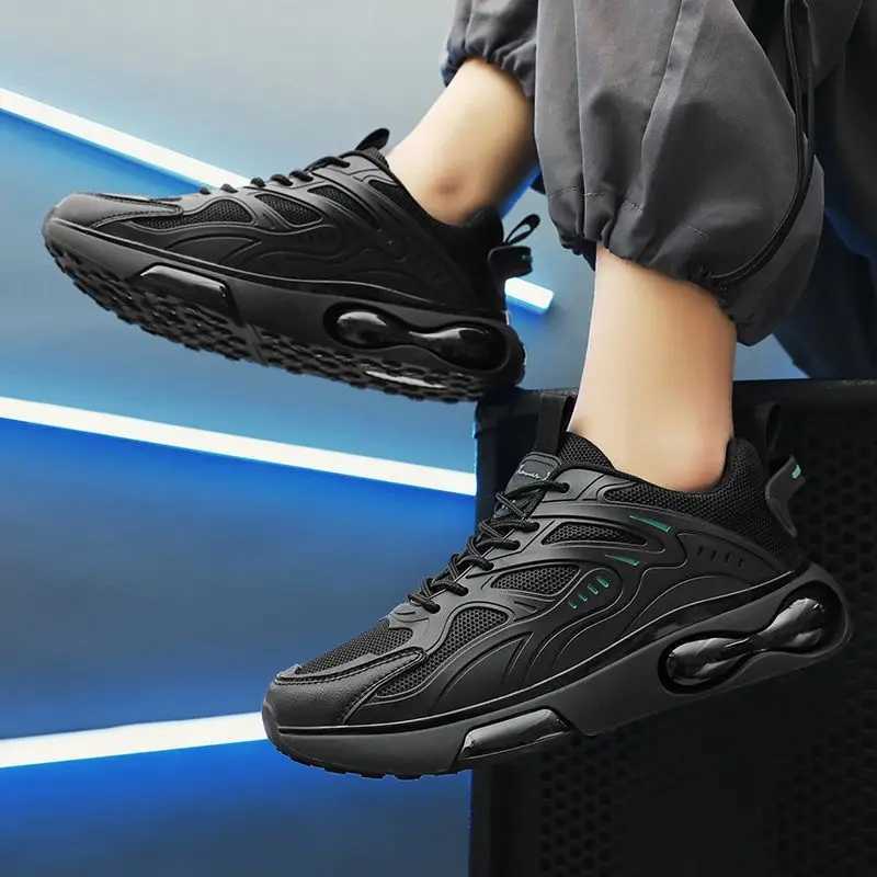new mesh mens shoes suitable for teenagers breathable shallow running sports and leisure thick soled fashionable mens shoes M250411