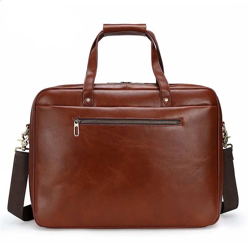 business leather mens handbag Surface 15.6-inch laptop bag shoulder cross body briefcase large capacity 250410