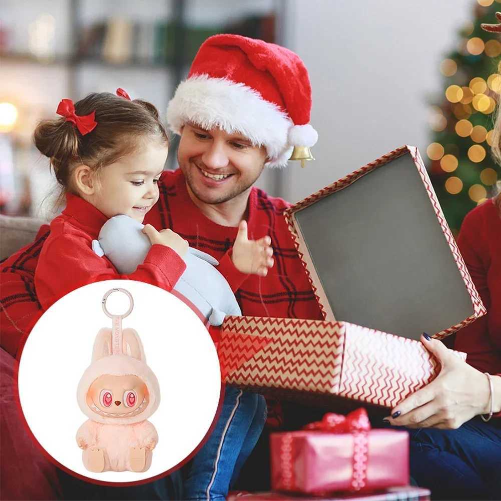 Labubu Sitting Down Keychain Party Series Animated Character 5.9-inch Vinyl Base Doll Character Model Bag Keychain Surprise Gift Toy W250411
