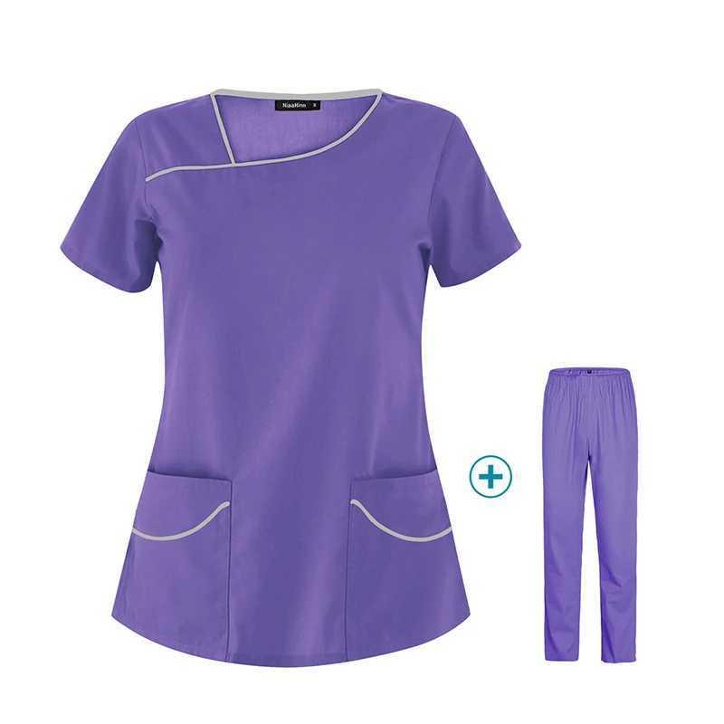 S-2XL Short Slve Medical Nursing Uniform Doctor Come Sn Clinic Working Health Care Services Suits Blouse X2505281