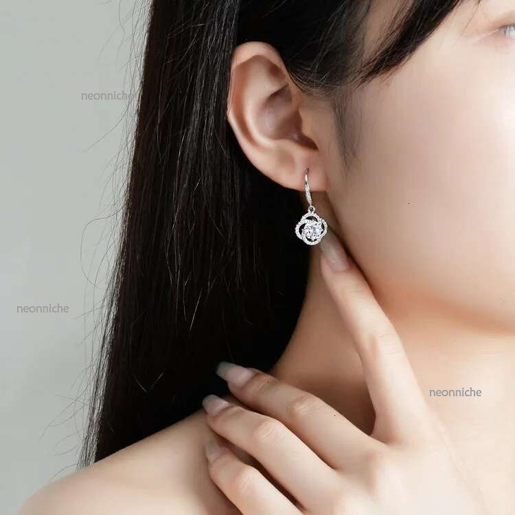 hoop for women D color VVS1 2CT moissanite earrings anti allergy solid sterg sier plated thicker gold designer jewelry woman gift