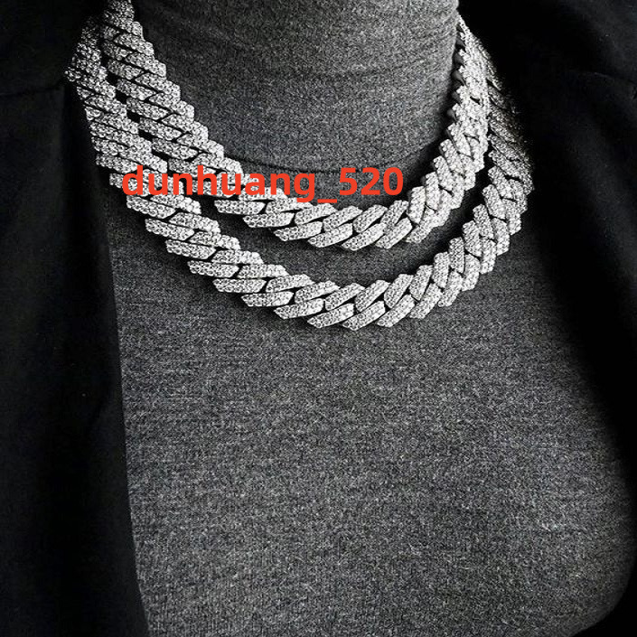 Full Diamond 2mm 5mm 7.5mm White Moissanite Chain 925 Sterling Silver Necklace Jewelry Hip Hop Lab Grown Real Diamonds Jewelry