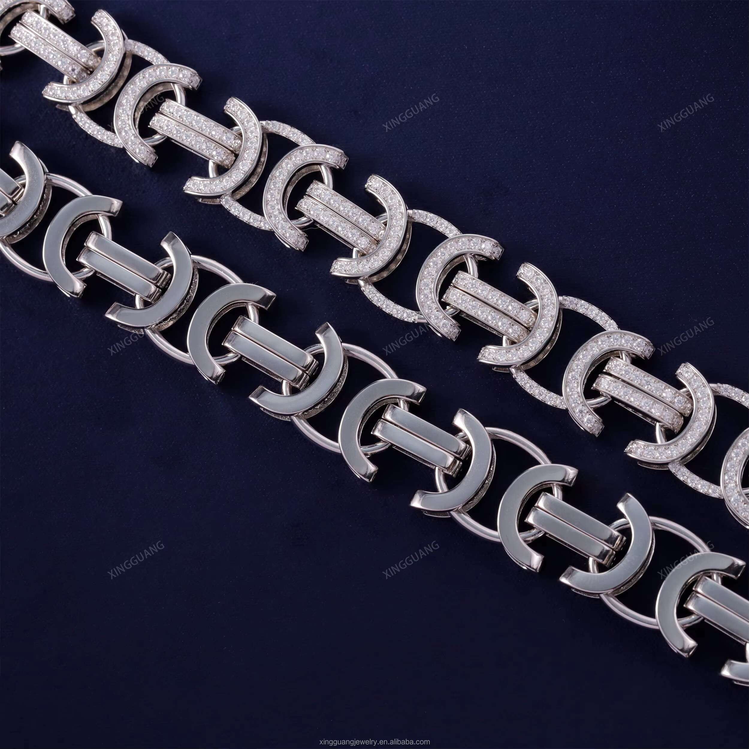 New Arrival Special Design Hip Hop Style Cuban Fine Jewelry 925 Silver With VVS Moissanite Diamond Chain With GRA Certificate