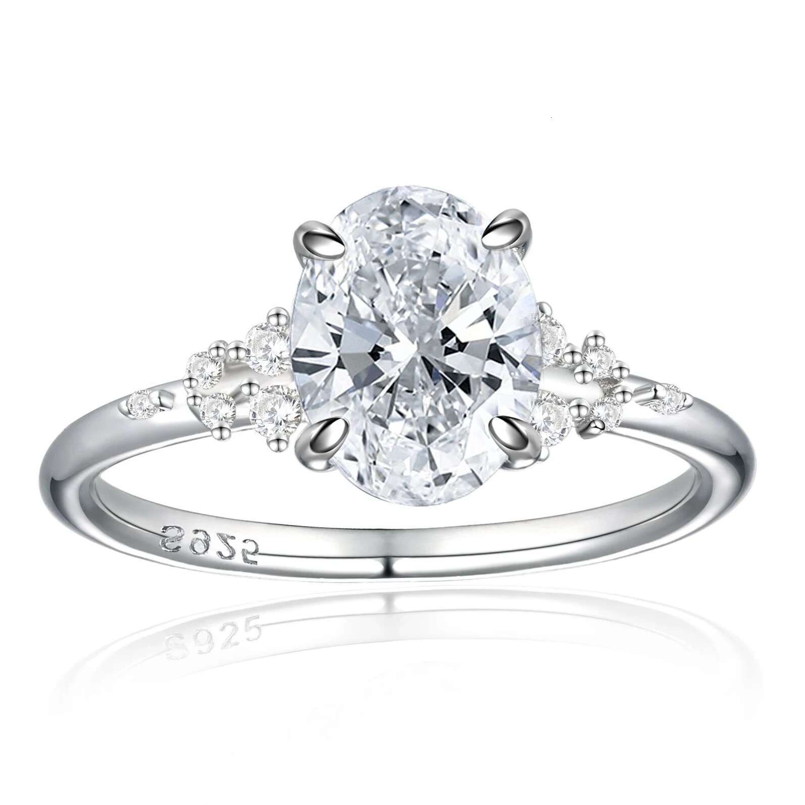 7x9MM Oval Moissnaite Ring Women GRA Certificate Passed Diamond Test Band S925 Silver