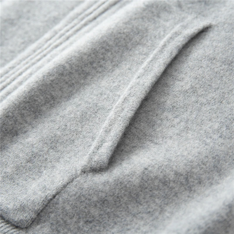 Autumn Winter Thickened Warm 100 Pure Wool Vest Mens with Hood Zipper Cardigan Casual Pocket Sweater Jacket 251104