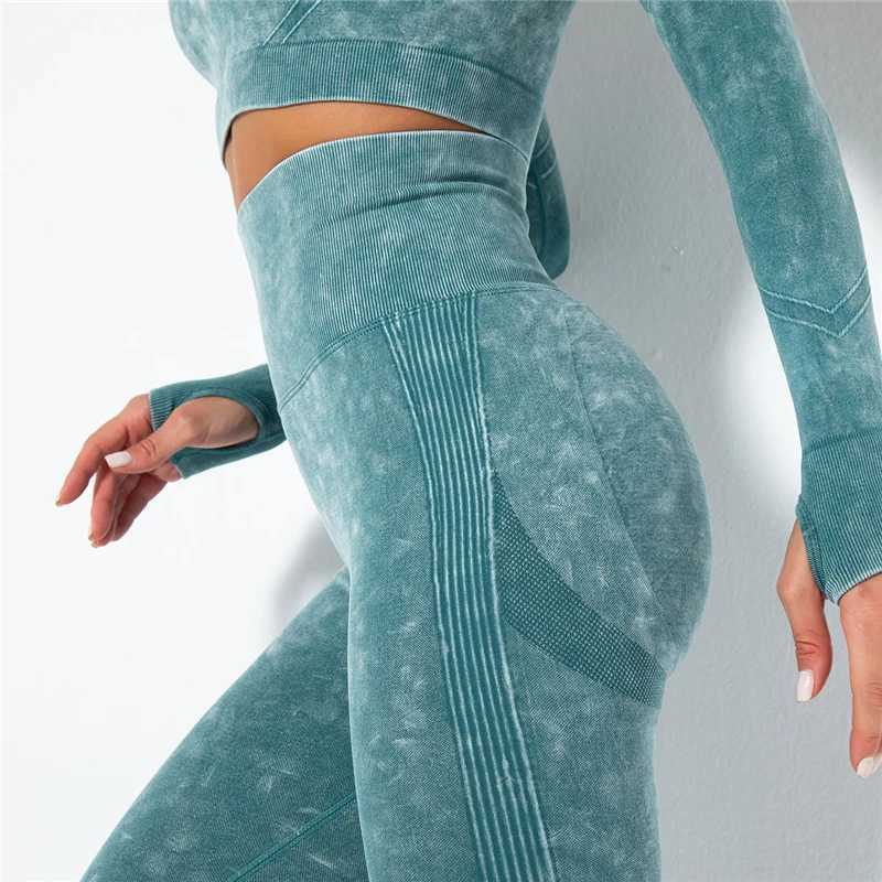 Hamidou Cropped Top Gym Set Seamless Womens Yoga Exercise Set Fintess Clothing Push Up Leg Sports ClothingW250411