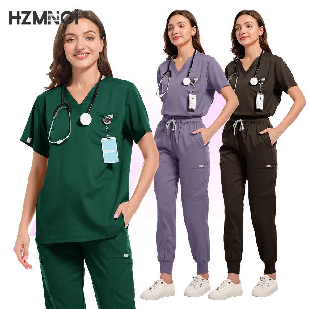 Scrubs for Hospital Doctors and Nurses Including Tops Pants Operating Room Smocks Fashionable Short-slved Nursing Uniforms X250410