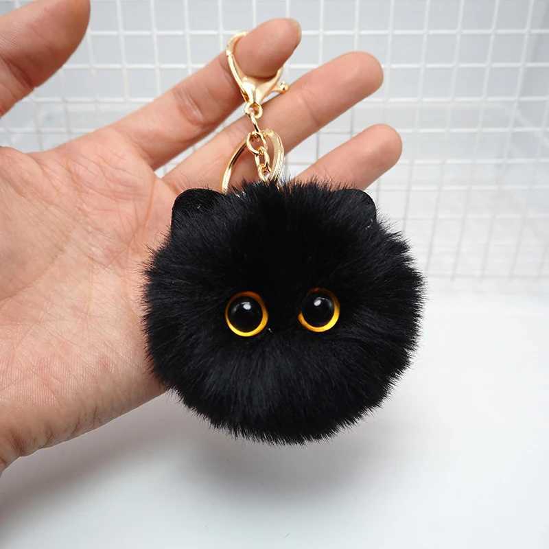 Cute plush cat keychain cartoon doll toy pendant keychain female girl packaging decoration car keychain childrens gift accessories W250411
